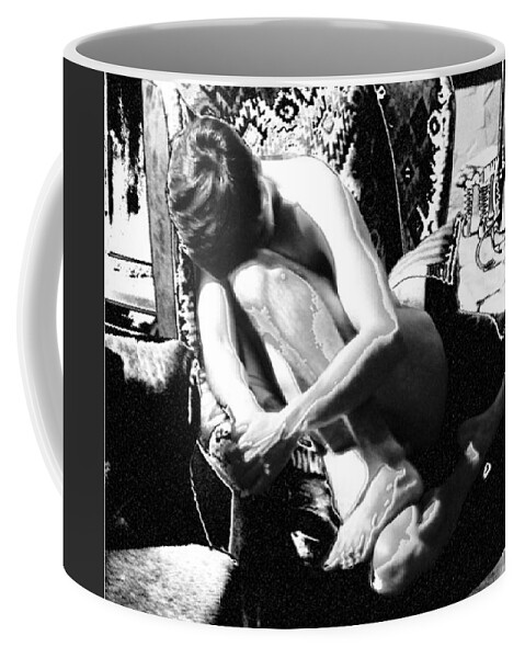 Figure Coffee Mug featuring the photograph Curled Up in the Wingback by Robert D McBain