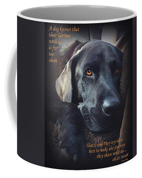 Black Lab Coffee Mug featuring the photograph Custom Paw Print Midnight Oh So Sweet by Sue Long