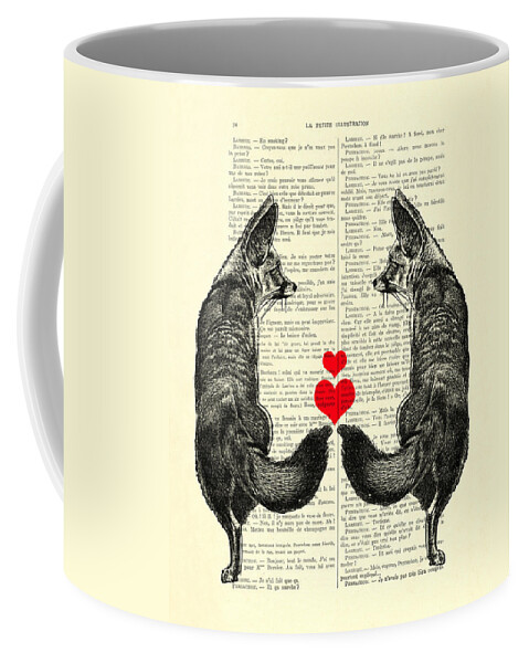 Fox Coffee Mug featuring the digital art Cute Foxes by Madame Memento