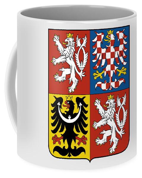 Czech Republic Coffee Mug featuring the drawing Czech Republic Coat of Arms by Movie Poster Prints