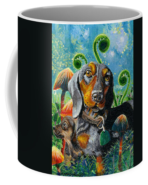 Dog Coffee Mug featuring the painting Daddy Love by Jacquelin L Vanderwood Westerman