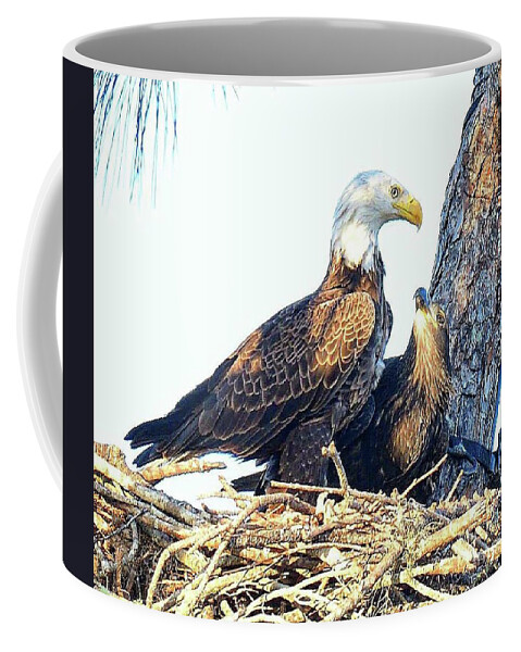Bald Eagle Coffee Mug featuring the photograph Dad's Love E9 by Liz Grindstaff