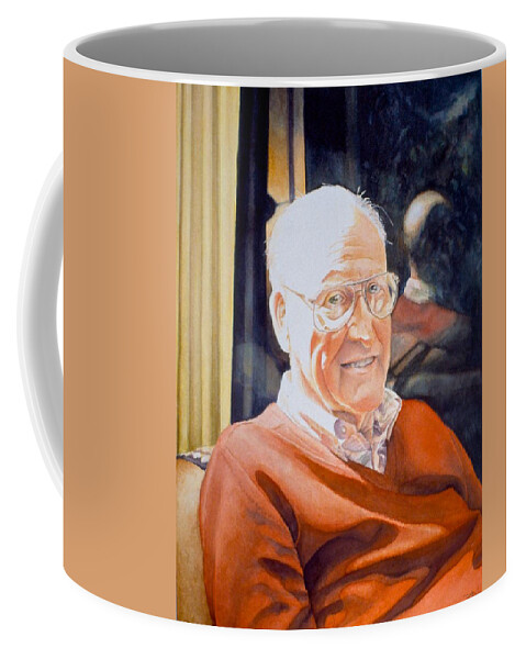 Portrait Coffee Mug featuring the painting Dad's Red Sweater by Barbara Pease