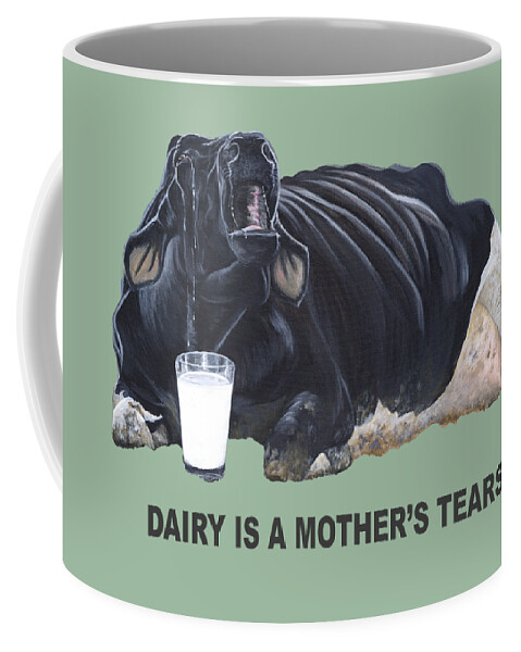  Coffee Mug featuring the painting Dairy is a Mother's Tear with transparent background for colour of choice by Twyla Francois