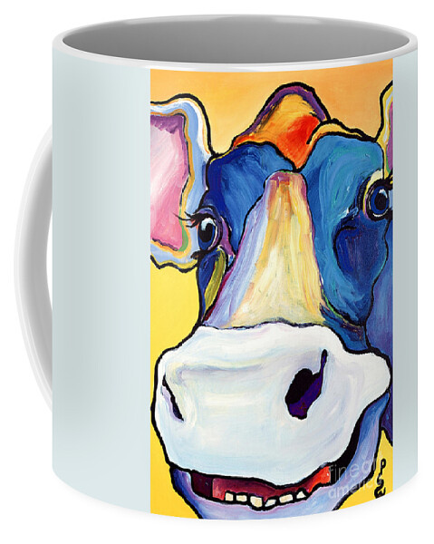 Cow Print Coffee Mug featuring the painting Dairy Queen I  by Pat Saunders-White