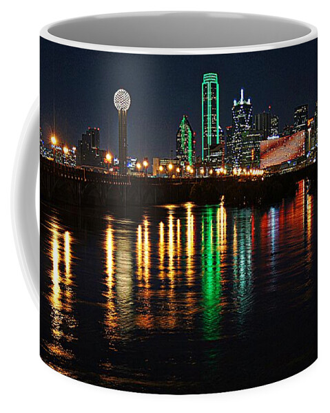 Dallas Coffee Mug featuring the photograph Dallas at Night by Kathy Churchman
