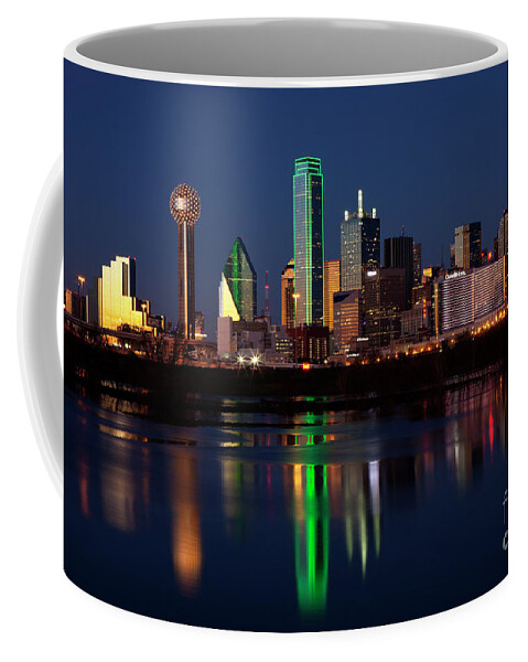 Dallas Coffee Mug featuring the photograph Dallas, Texas and reflections by Anthony Totah