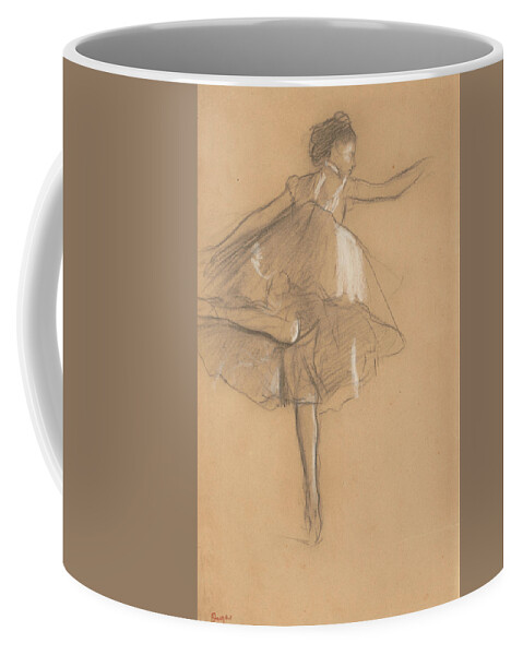 19th Century Art Coffee Mug featuring the drawing Dancer on Pointe by Edgar Degas
