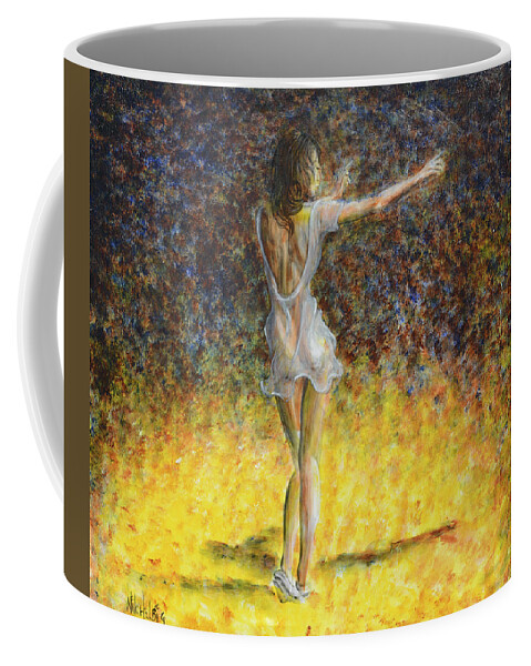 Dancer Coffee Mug featuring the painting Dancer Spotlight by Nik Helbig