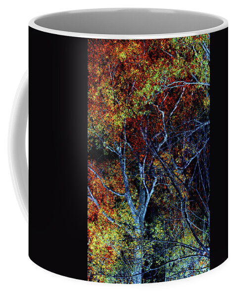 Trees Coffee Mug featuring the mixed media Dancing Branches Rust by Lesa Fine