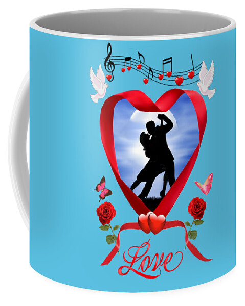 Dancing Coffee Mug featuring the digital art Dancing by the Silvery Moon by Glenn Holbrook