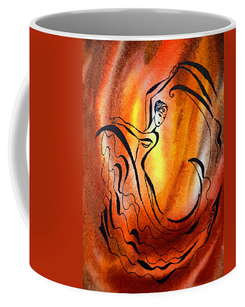 Dancing Coffee Mug featuring the painting Dancing Fire I by Irina Sztukowski