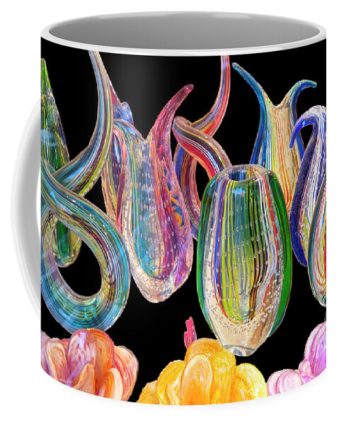 Glass Coffee Mug featuring the photograph Dancing glass objects by Heiko Koehrer-Wagner