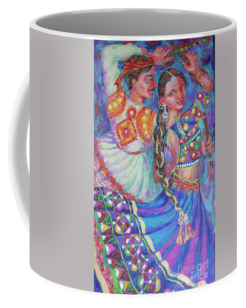  Coffee Mug featuring the painting Dandiya Raas by Jyotika Shroff