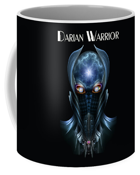 Darian Warrior Coffee Mug featuring the digital art Darian Warrior Fractal Portrait by Rolando Burbon