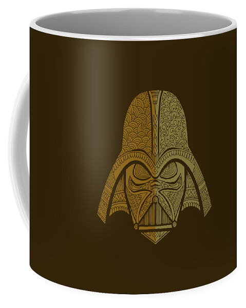 Darth Vader Coffee Mug featuring the mixed media Darth Vader - Star Wars Art - Brown 02 by Studio Grafiikka