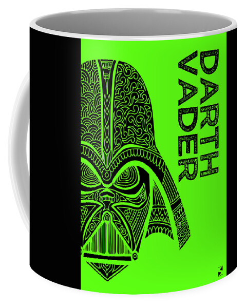 Darth Vader Coffee Mug featuring the mixed media Darth Vader - Star Wars Art - Green by Studio Grafiikka