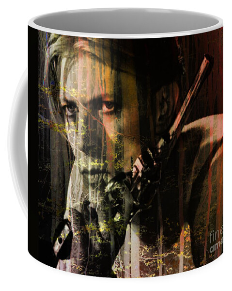 David Bowie Coffee Mug featuring the digital art David Bowie / The Man Who Fell To Earth by Elizabeth McTaggart