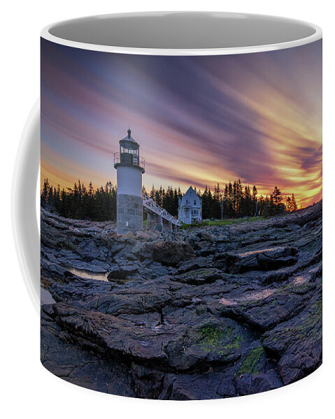 Marshall Point Lighthouse Coffee Mug featuring the photograph Dawn Breaking at Marshall Point Lighthouse by Kristen Wilkinson