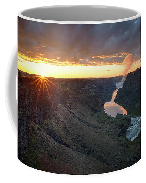 Idaho Coffee Mug featuring the photograph Dawn above the Falls by Idaho Scenic Images Linda Lantzy