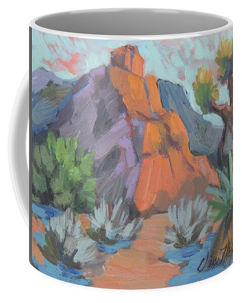 Joshua Tree Coffee Mug featuring the painting Dawn at Joshua Tree by Diane McClary
