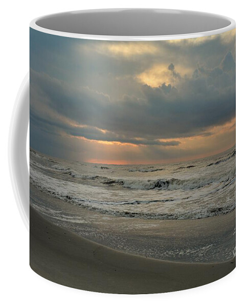 Sea Coffee Mug featuring the digital art Dawn At Sea by Jan Gelders