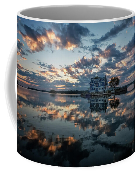St Lawrence Seaway Coffee Mug featuring the photograph Dawn On The River by Tom Singleton