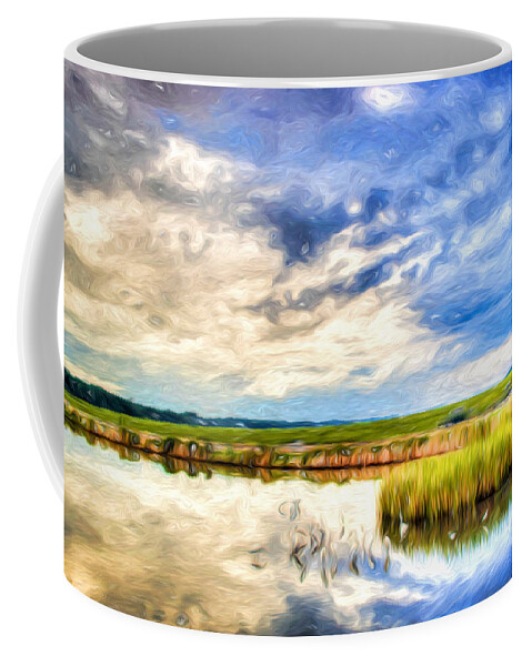 Marsh Coffee Mug featuring the photograph Day at the Marsh by Ches Black
