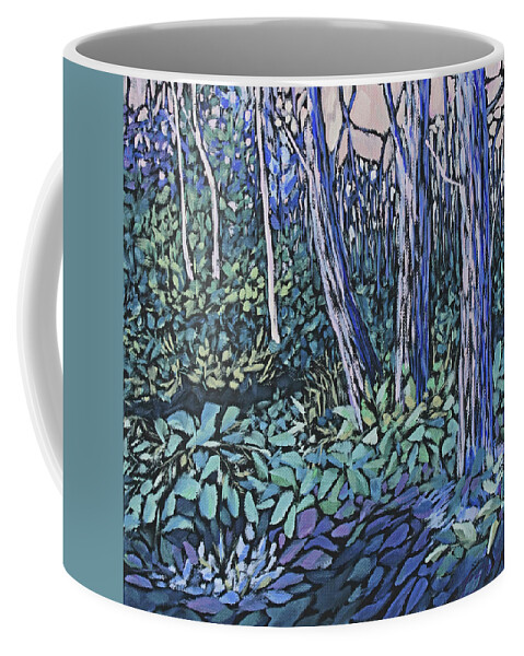 Forest Coffee Mug featuring the painting Daybreak by Jo Smoley