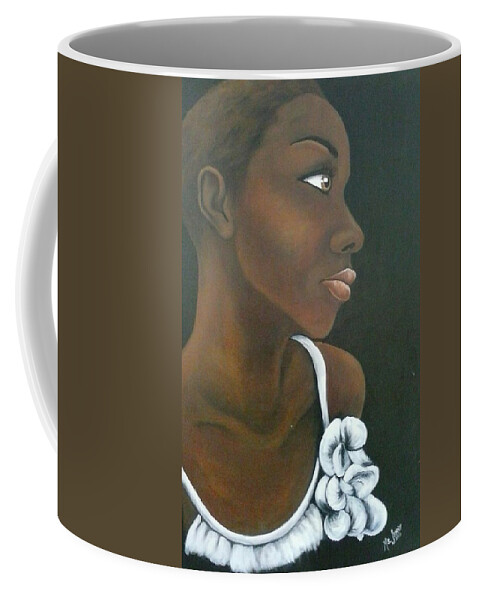 African-american Woman Coffee Mug featuring the painting Daydreamer by Jenny Pickens