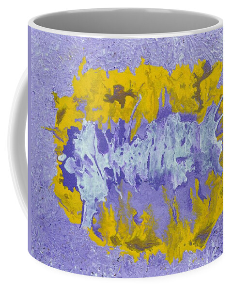 Acrylic Abstract Art Coffee Mug featuring the painting Daydreaming by Georgeta Blanaru