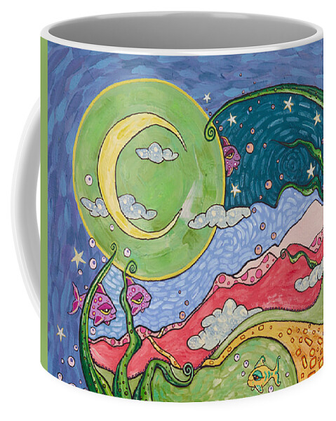 Whimsical Landscape Coffee Mug featuring the painting Daydreaming by Tanielle Childers