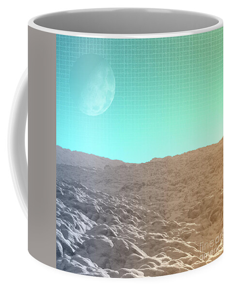 Moon Coffee Mug featuring the digital art Daylight In The Desert by Phil Perkins