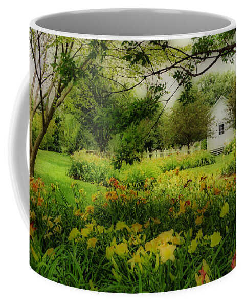 Western Kentucky Botanical Garden Daylily Coffee Mug featuring the photograph Daylilies in the Garden by Sandy Keeton
