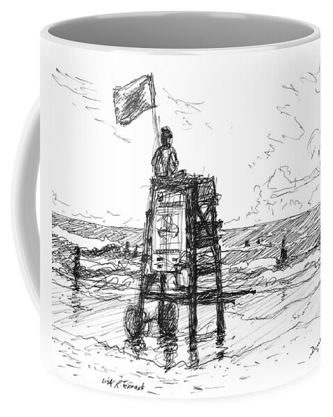 Drawing Coffee Mug featuring the drawing Daytona Beach Sketch 2 by Lisa Tennant