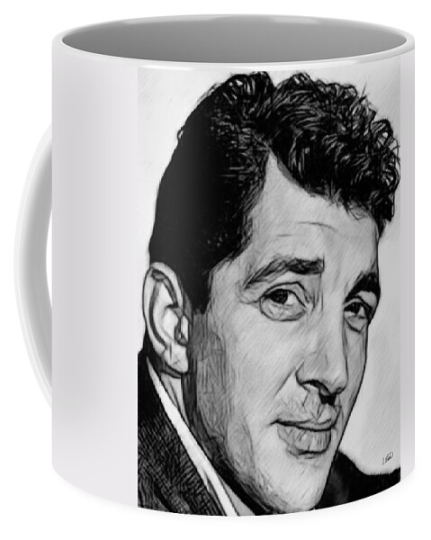 Celebrity Coffee Mug featuring the drawing Dean Martin 03 by Dean Wittle