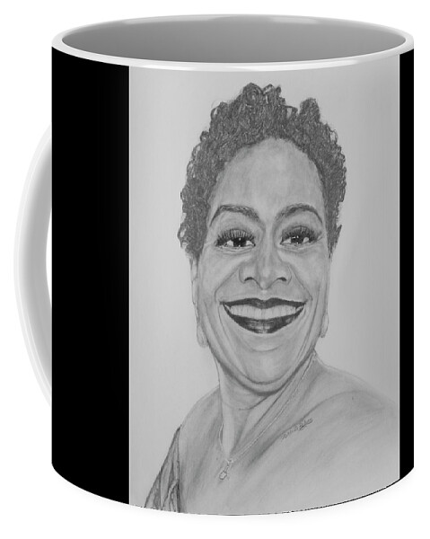 Graphite Coffee Mug featuring the drawing Deborah by Michelle Gilmore