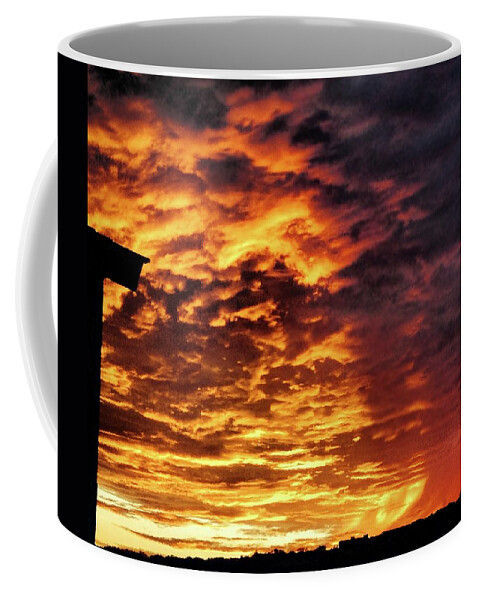 December Coffee Mug featuring the painting December Austin Sunset by Layne William LoMaglio