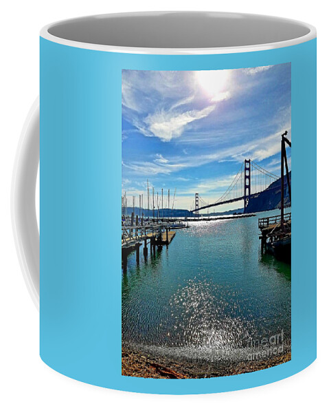 Golden Gate Bridge Coffee Mug featuring the photograph December Golden Gate Bridge by Artist Linda Marie