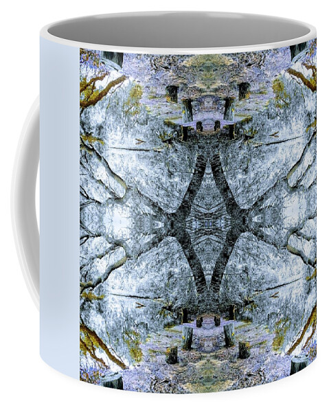 Abstract Coffee Mug featuring the digital art Deciduous Dimensions by Sherry Kuhlkin