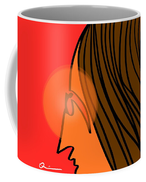 Face Coffee Mug featuring the digital art Decision by Jeffrey Quiros