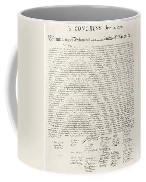 Declaration Coffee Mug featuring the photograph Declaration of Independence - Stone Engraving by Pablo Lopez