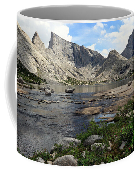 Wyoming Coffee Mug featuring the photograph Deep Lake and Temple Mountains by Brett Pelletier