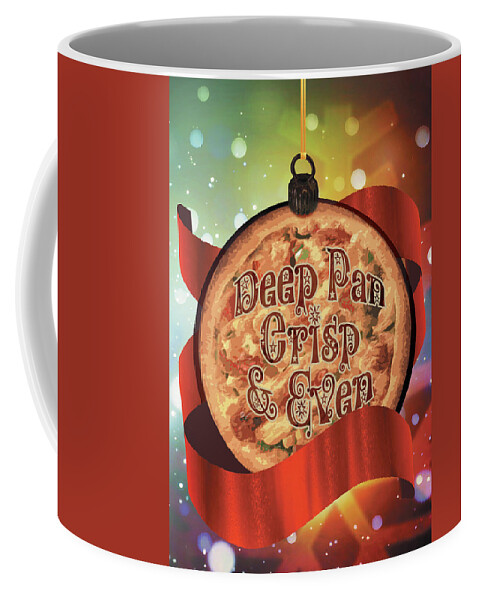 Christmas Xmas Cards From Big Fat Arts Gallery Coffee Mug featuring the digital art Deep Pan Crisp and Even by Big Fat Arts