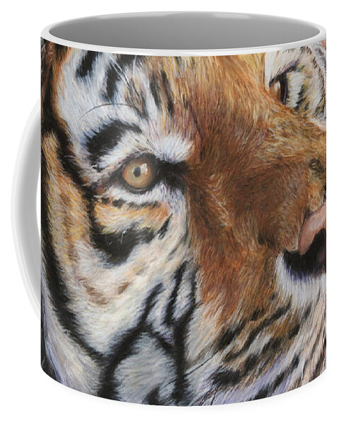 Tiger Coffee Mug featuring the pastel Deep Thoughts by Kirsty Rebecca