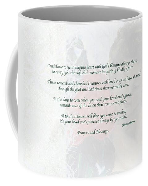 Greeting Cards Coffee Mug featuring the painting Deepest Sympathy Angel Rose B by Christine McCole