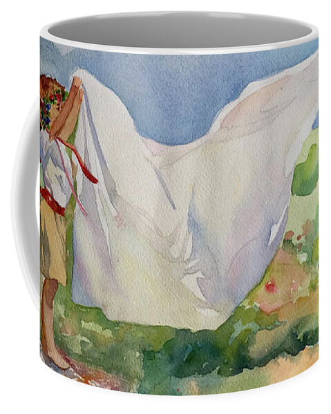 Girl Coffee Mug featuring the painting Dejeuner sur Herbe by Francoise Chauray