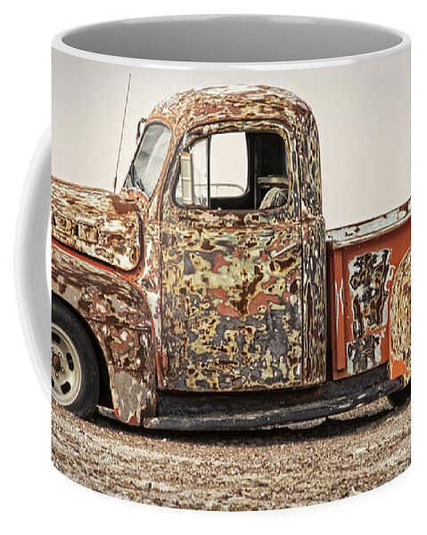 Rusty Coffee Mug featuring the photograph Dilapidated Multicolored 51 Ford Pickup by Phil Cardamone