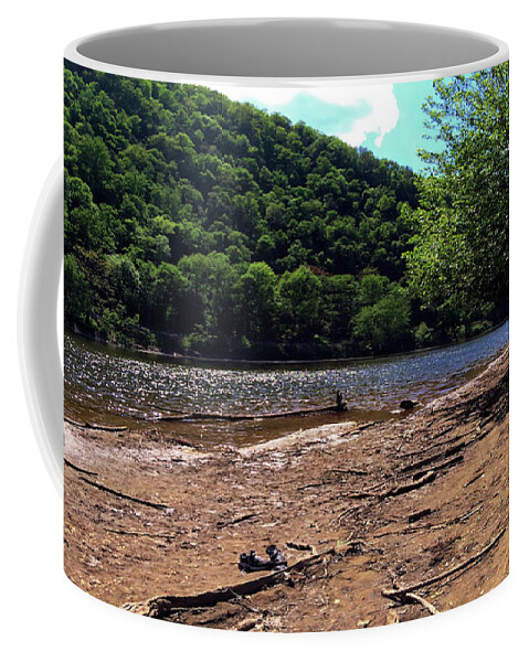 Delaware River Sneakers Coffee Mug featuring the photograph Delaware River Sneakers by Femina Photo Art By Maggie