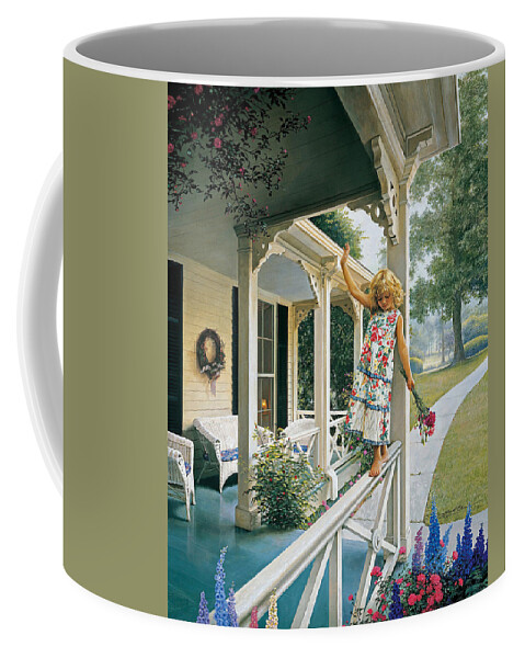 Little Girl Coffee Mug featuring the painting Delicate Balance by Greg Olsen